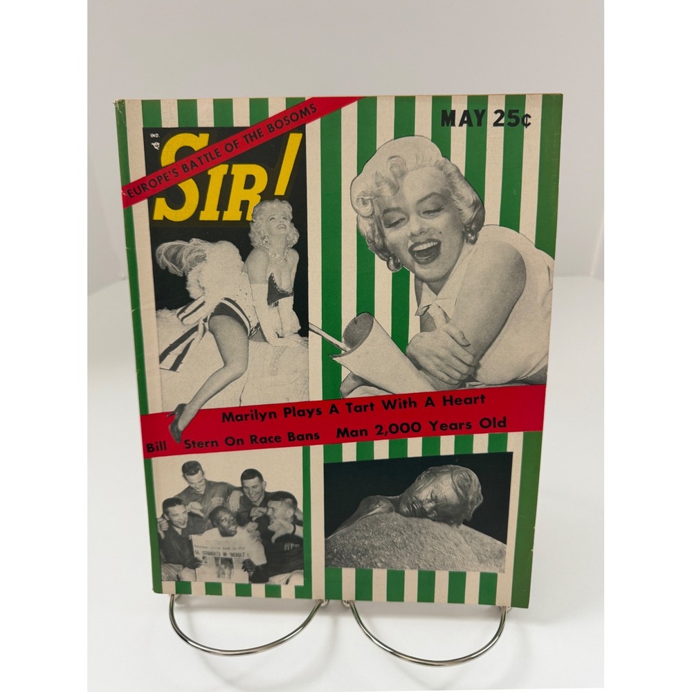 Vintage SIR! Magazine May 1956 Marilyn Monroe Cover Hollywood Mens Pulp